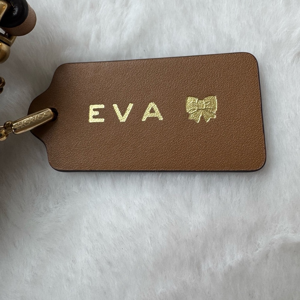 Personalized Coach Brown and Gold Key Holder